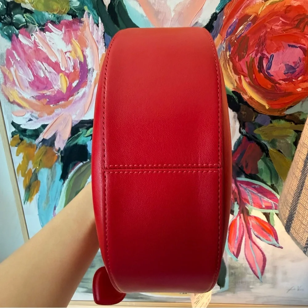 Kate Spade Red heart Nova Braided Handle Small Crescent Shoulder/Crossbody Bag - Picture 6 of 10